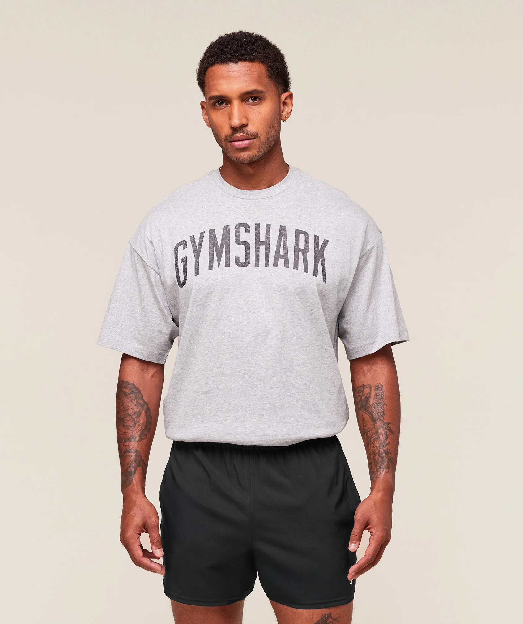 Worn Graphic T-Shirt – Light Grey Core Marl