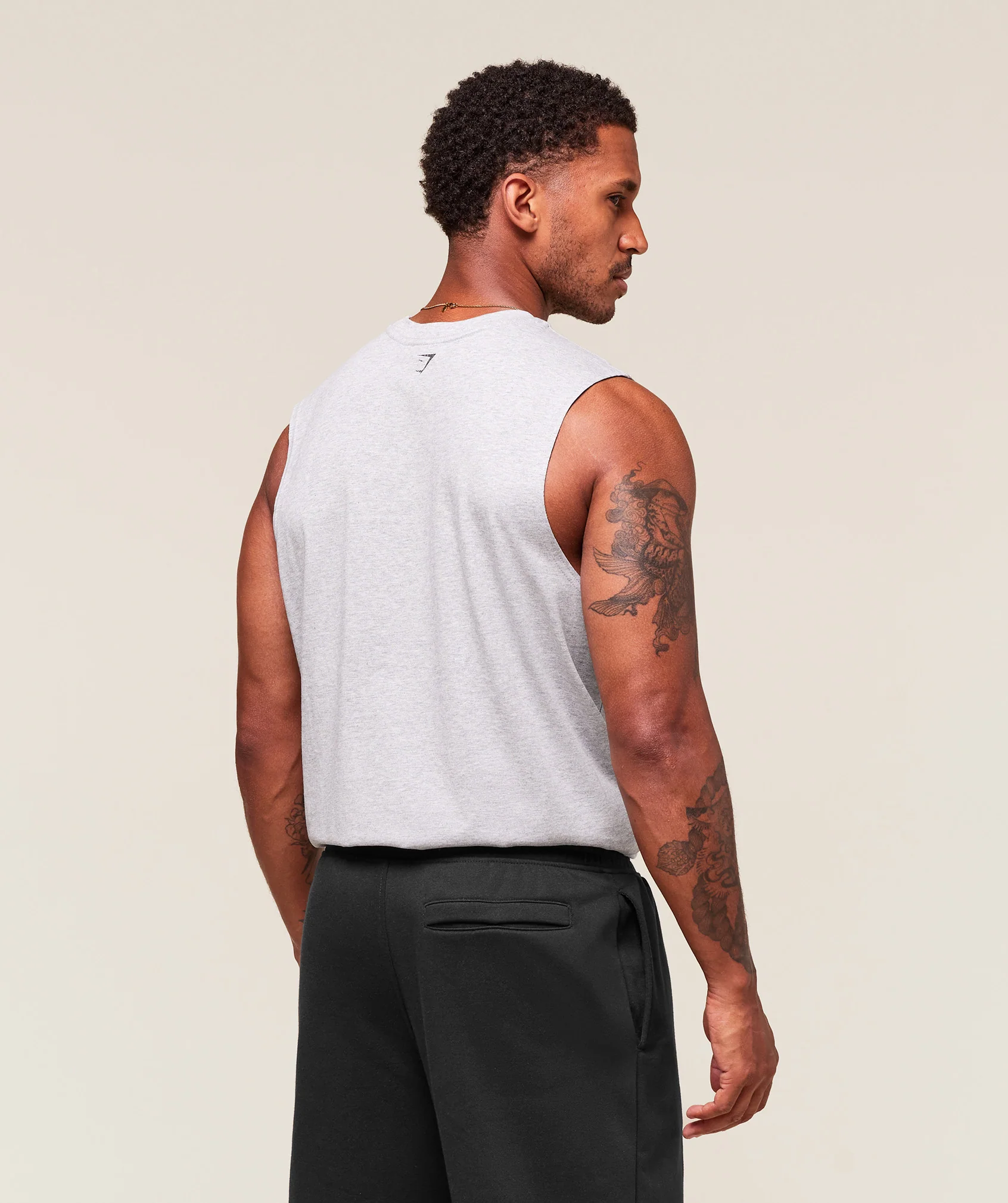 Worn Graphic Tank – Light Grey Core Marl