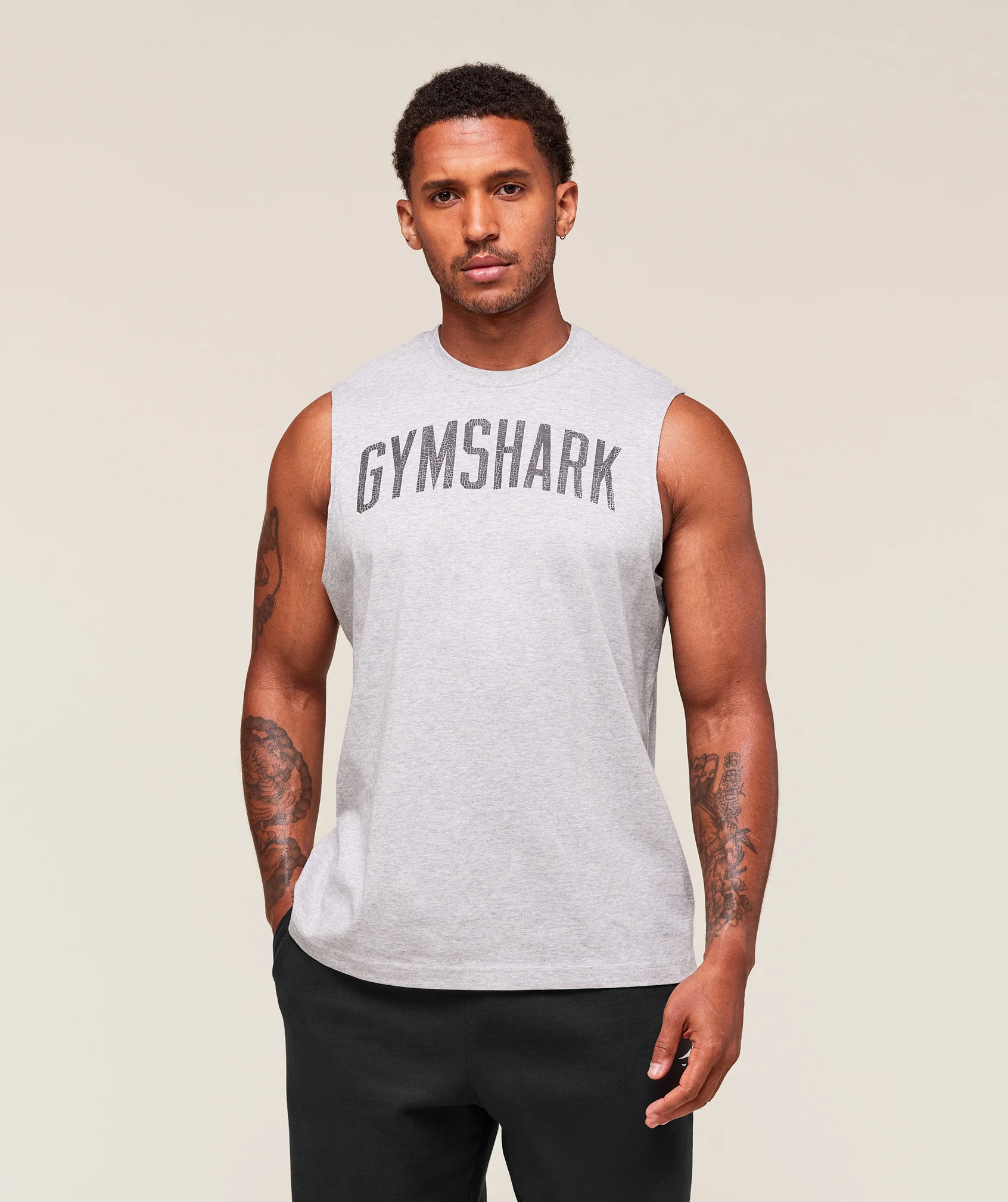 Worn Graphic Tank – Light Grey Core Marl - Imagen 2