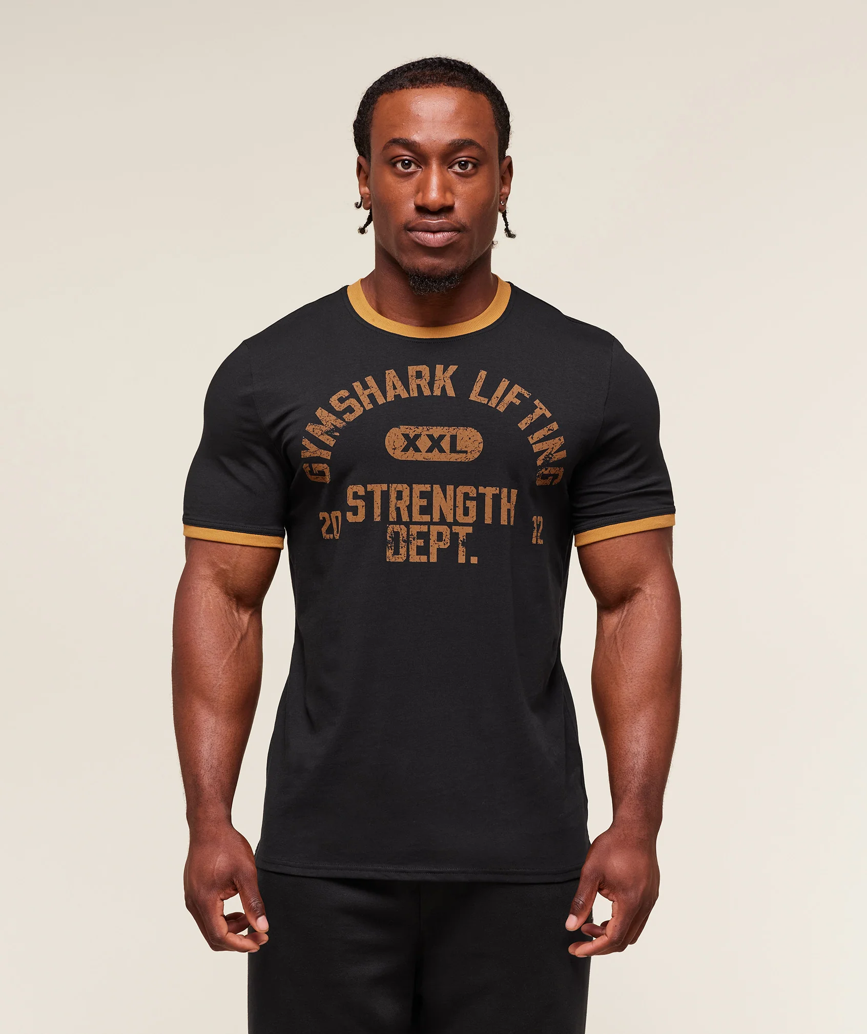 XXL Strength Dept Ringer T-Shirt – Black