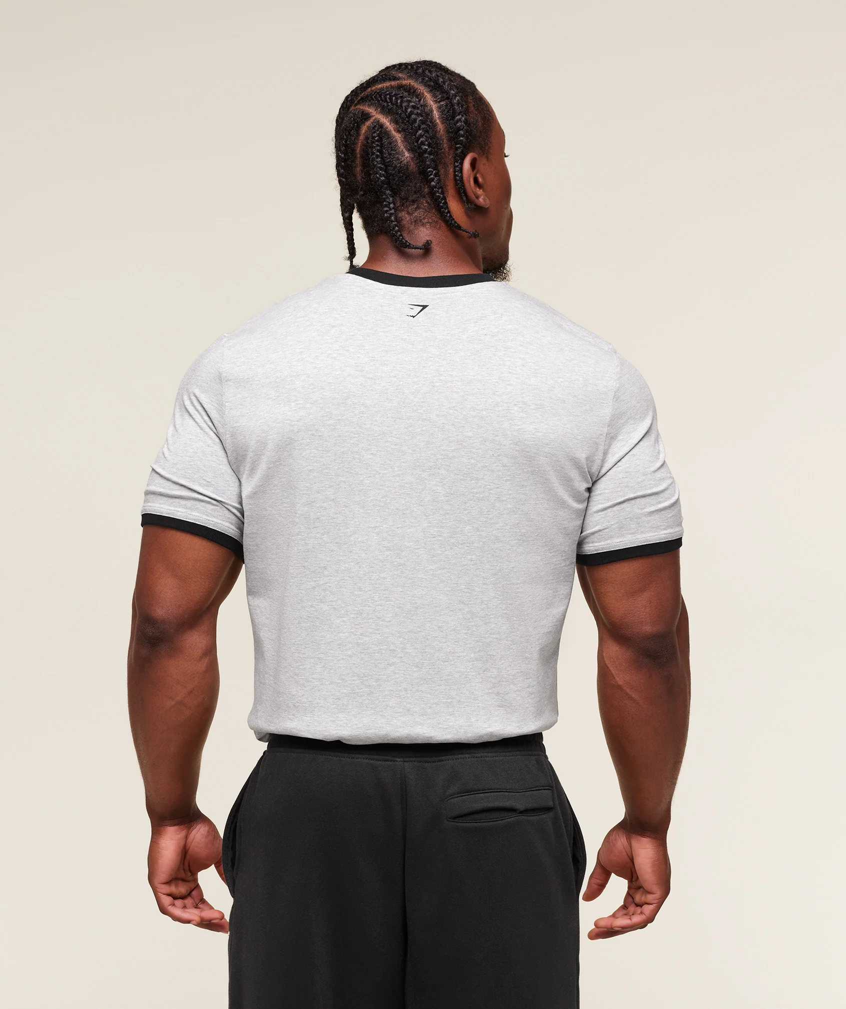 XXL Strength Dept Ringer T-Shirt – Light Grey Core Marl